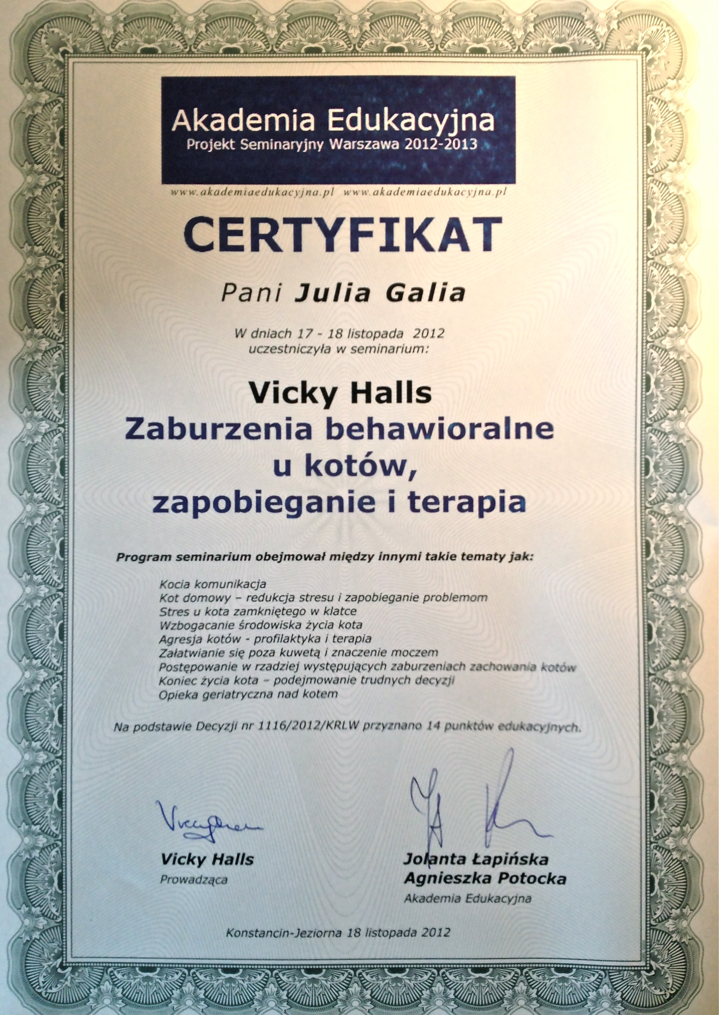 Julia Galia Zoopsycholog Koci Psycholog